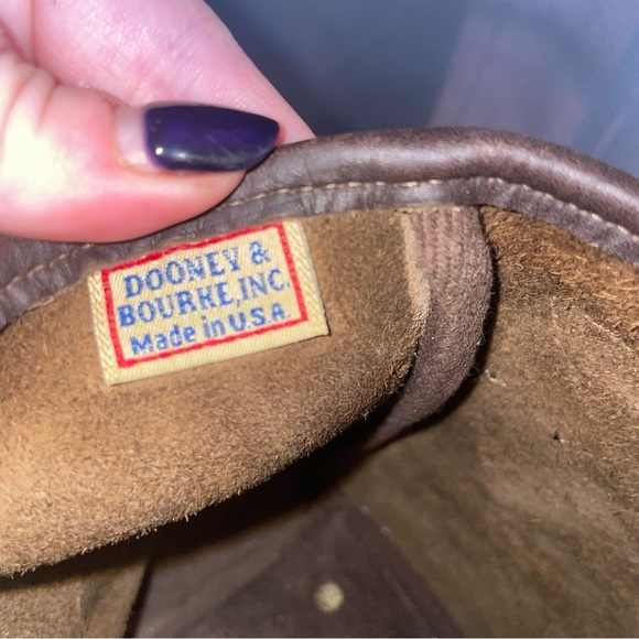 Vintage Dooney & Bourke Bucket Shoulder Hobo Tote Handbag Purse BROWN Suede - Picture 10 of 15